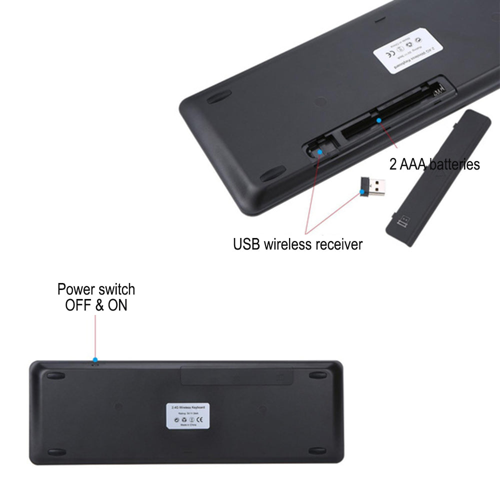 78 Keys 2.4G Wireless Mini Keyboard with Mouse Pad- Battery Operated_8